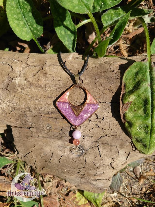 Magische ketting met lila jaspis & zonnesteen