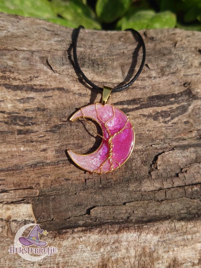 Maneschijn ketting met levensboom