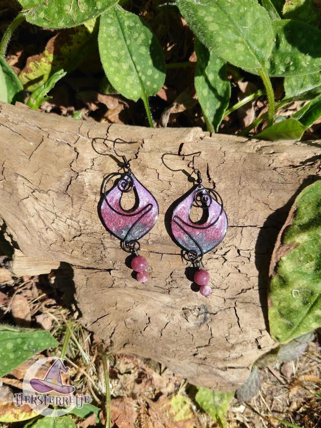 Elvenstijl oorbellen met lepidoliet